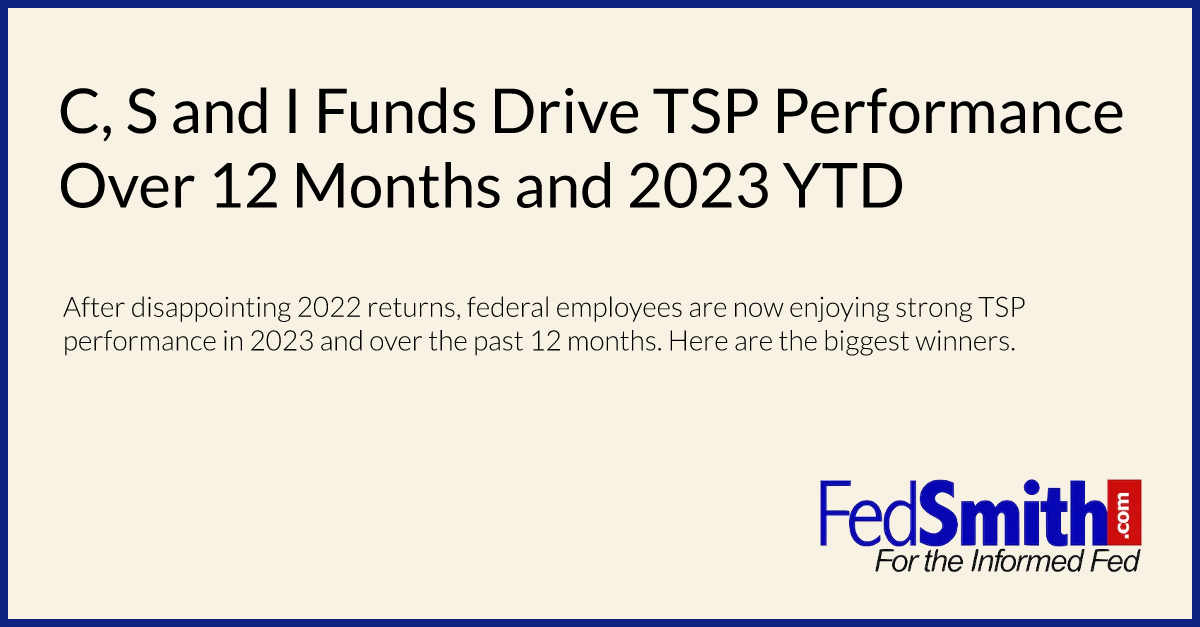 C, S And I Funds Drive TSP Performance Over 12 Months And 2023 YTD