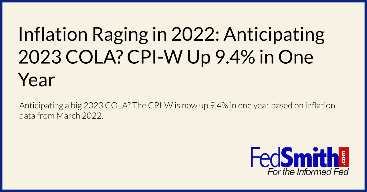 Inflation Raging In 2022 Anticipating 2023 COLA? CPIW Up 9.4 In One