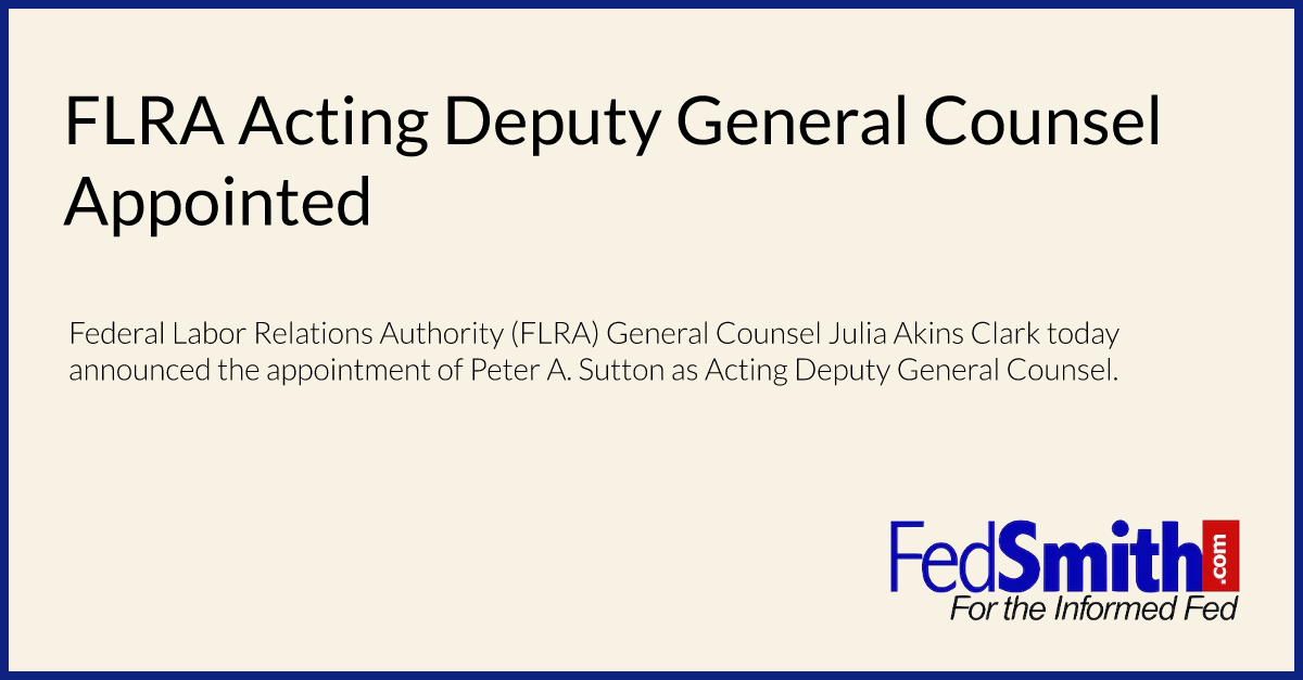 Flra Acting Deputy General Counsel Appointed 7873