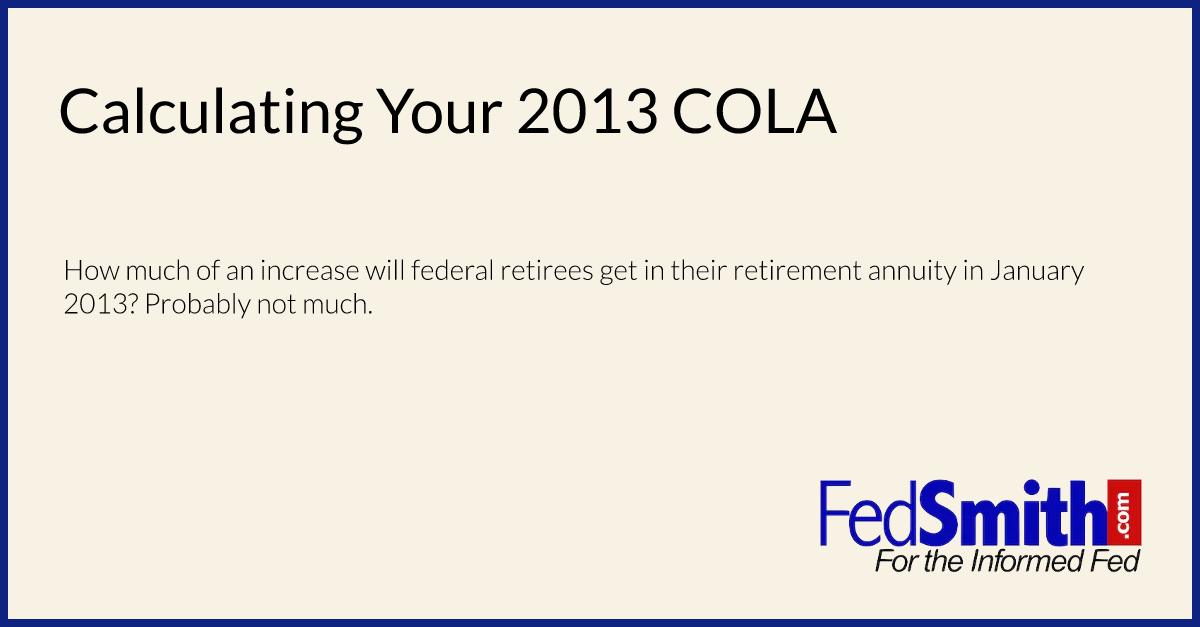 Calculating Your 2013 COLA