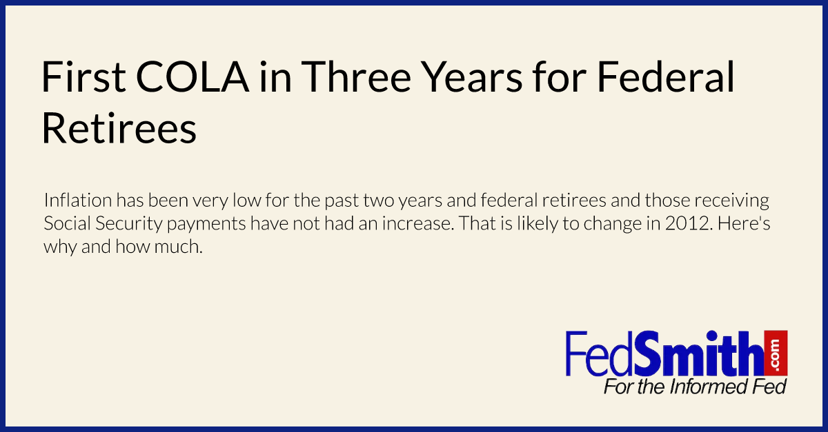 First COLA In Three Years For Federal Retirees