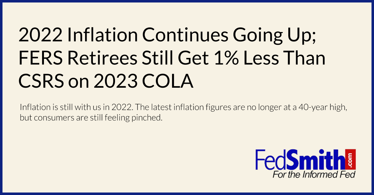 2022 Inflation Continues Going Up; FERS Retirees Still Get 1 Less Than