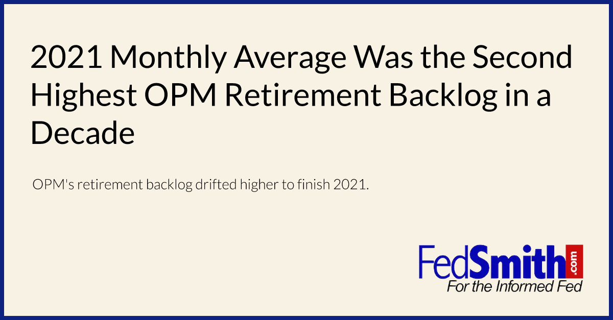 2021 Monthly Average Was The Second Highest OPM Retirement Backlog In A