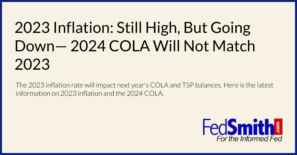 2023 Inflation Still High, But Going Down— 2024 COLA Will Not Match