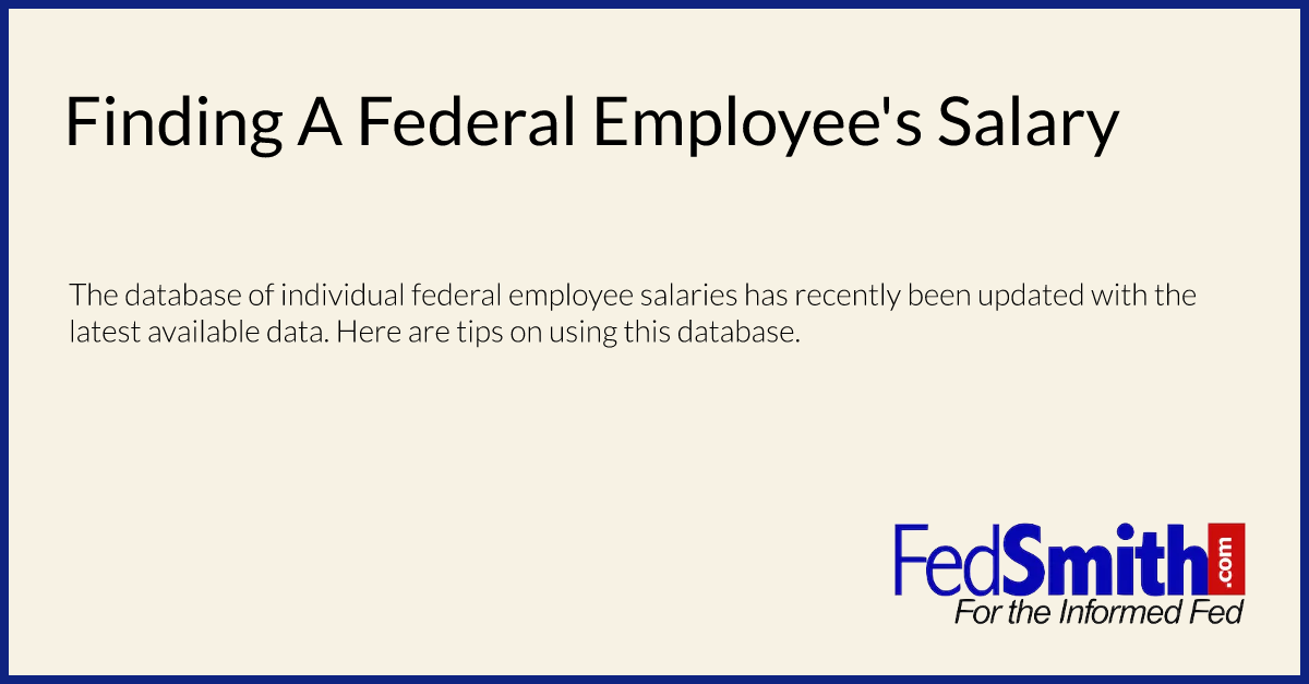 Finding A Federal Employee's Salary