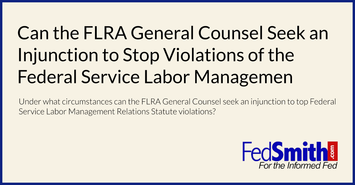 Can The Flra General Counsel Seek An Injunction To Stop Violations Of The Federal Service Labor 3393