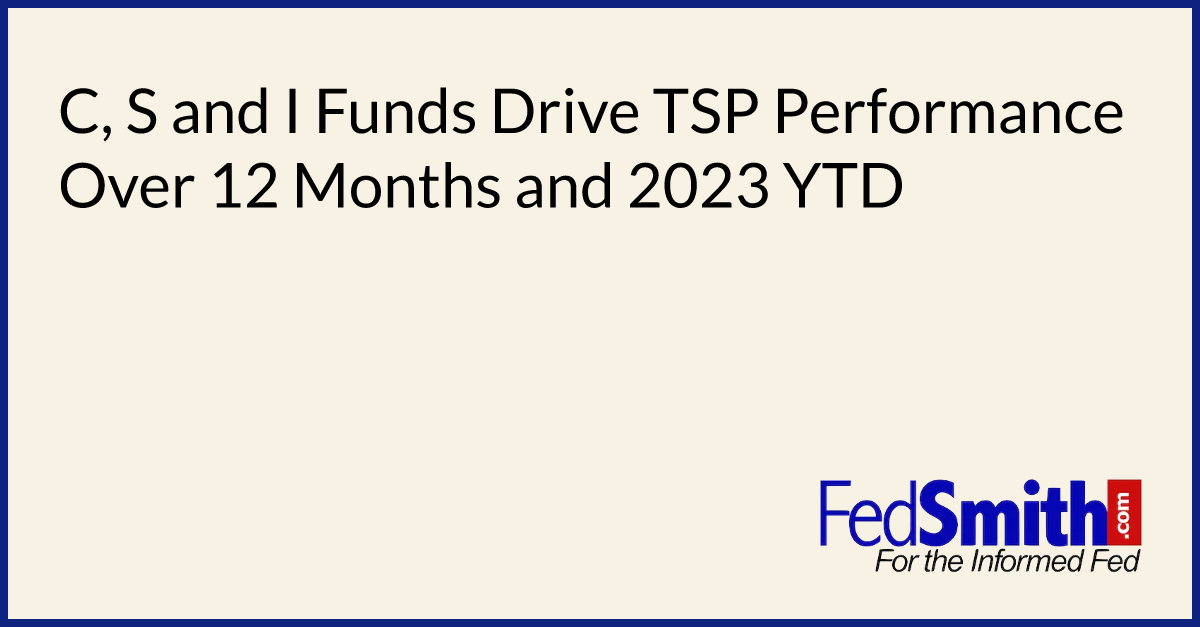 C, S And I Funds Drive TSP Performance Over 12 Months And 2023 YTD