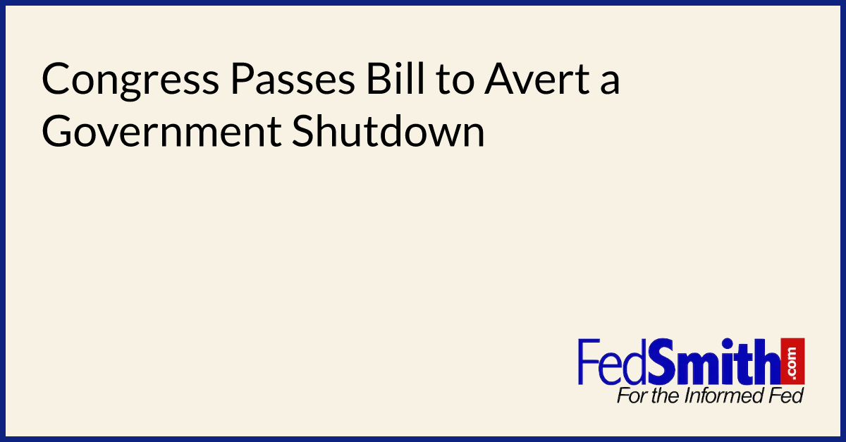 Congress Passes Bill To Avert A Government Shutdown