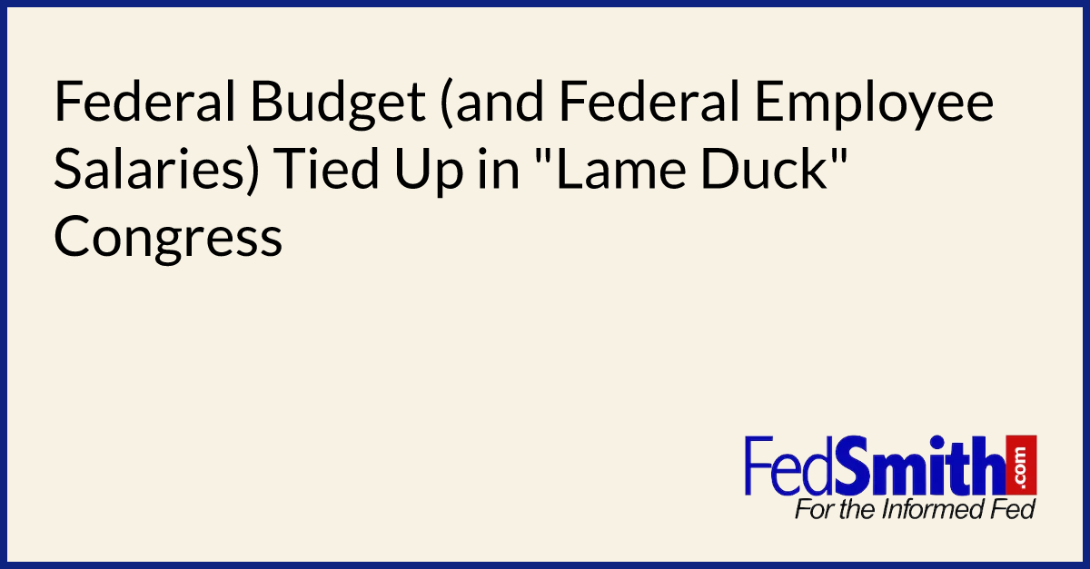 Federal Budget (and Federal Employee Salaries) Tied Up In "Lame Duck