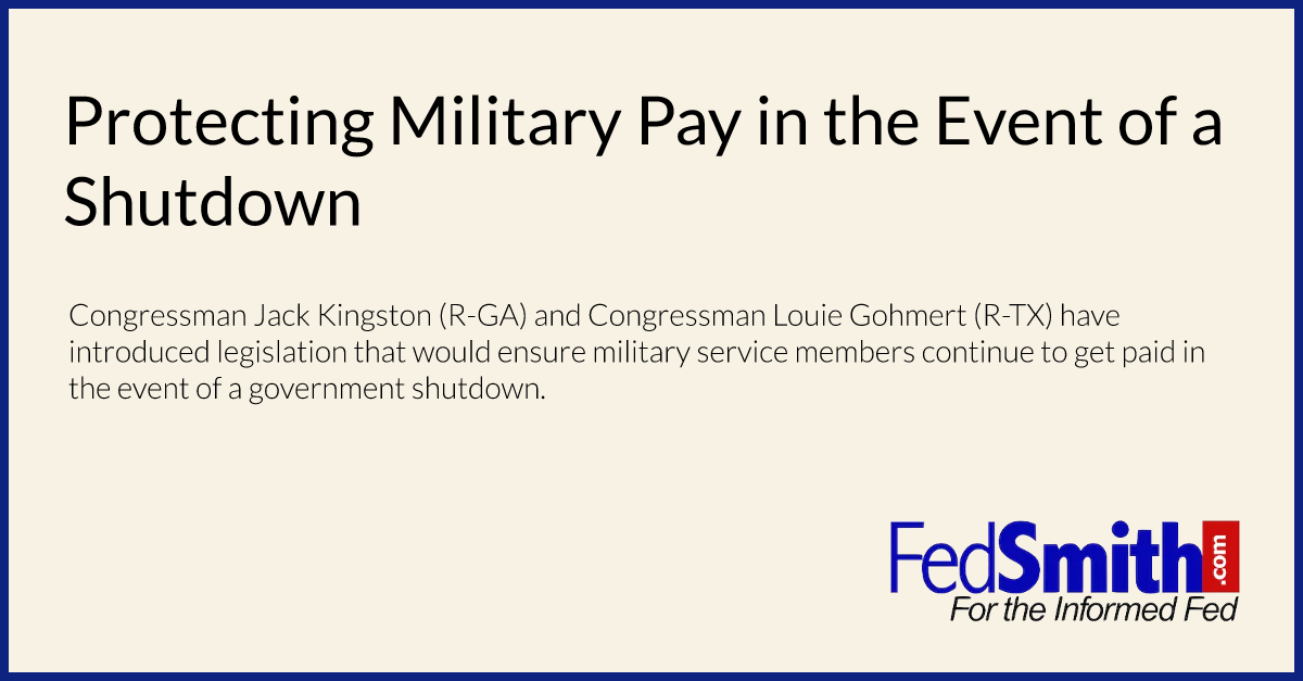 Protecting Military Pay In The Event Of A Shutdown | FedSmith.com